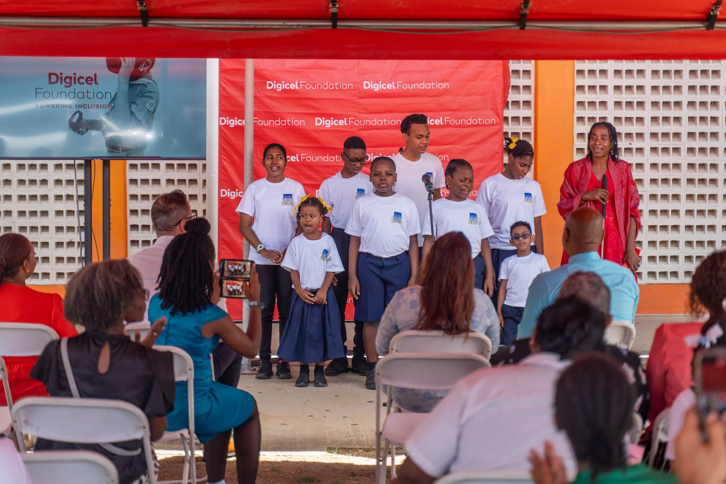 The School for the Blind Choir performs a song at the launch of the 2025 Digicel Foundation Innovation Labs on 21 March.