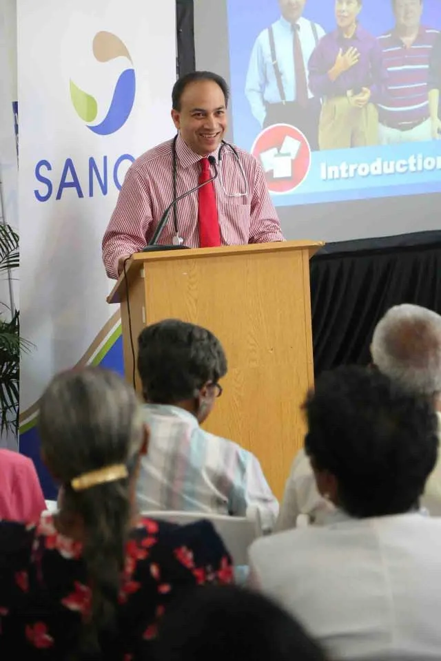Diabetologist Dr. Claude Khan gives participants an overview on Diabetes at the SANOFI Educational Outreach Programme titled “Treat Your Feet, Save Your Sight”