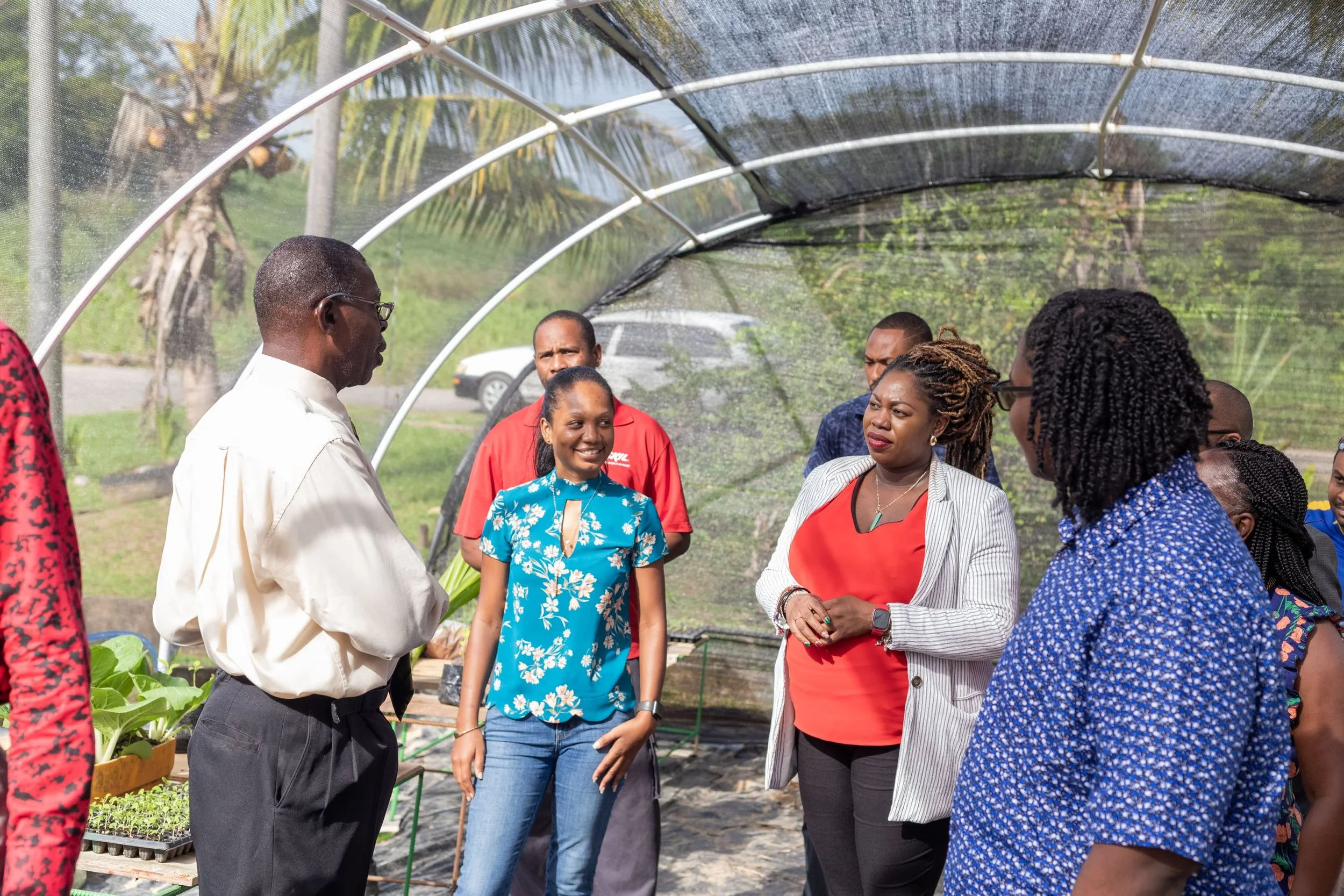 The Moruga 2050 Association for Sustainability Vice President- Mr James Williams takes the team and attendees on a tour of the project.