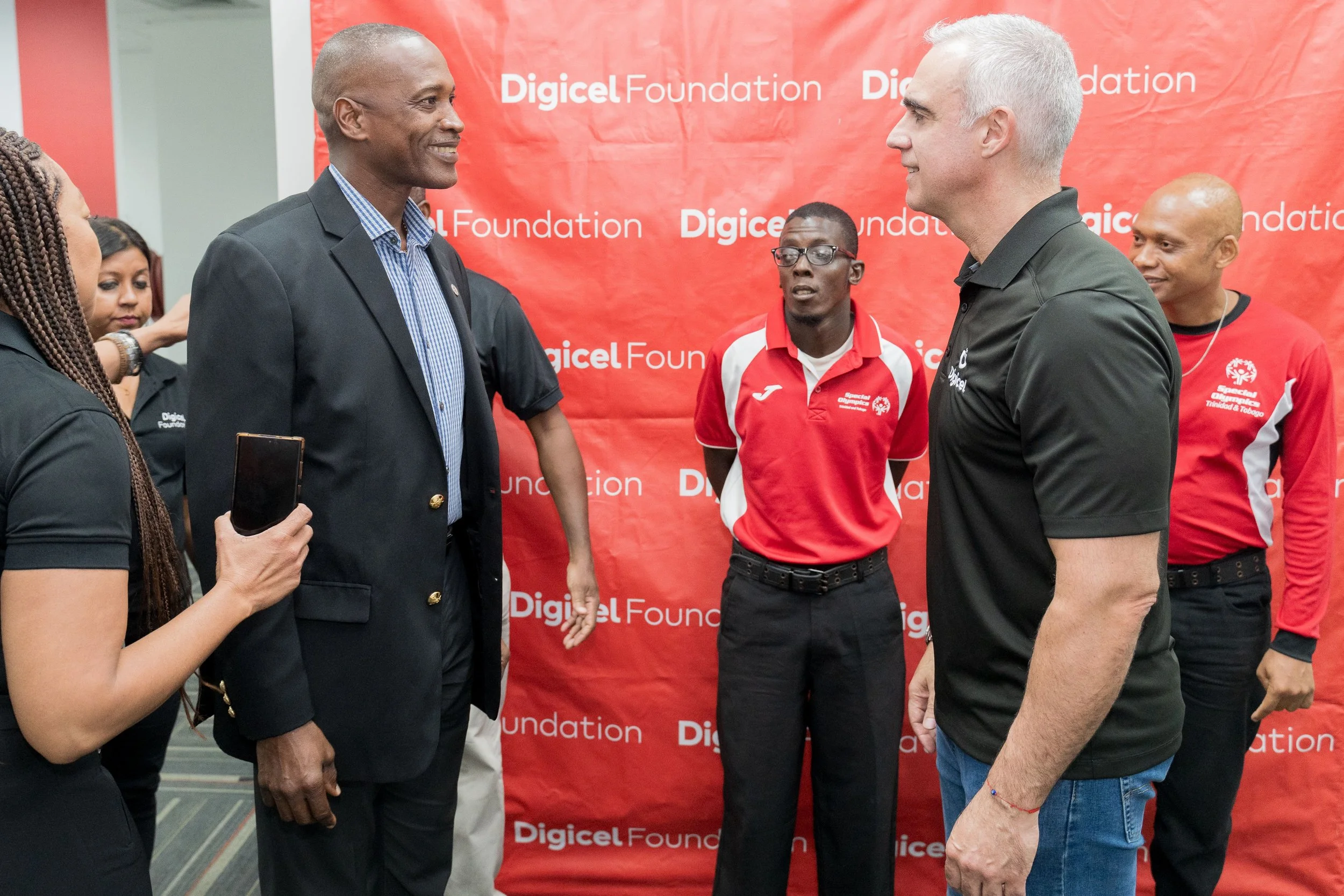 Teaming up for success: Digicel Group CEO Marcelo Cataldo (front right) meets with SOTT Chairman Major David Benjamin and SOTT athletes Justin Providence and Antonio Sorzano at Digicel Trinidad and Tobago headquarters, Maraval Road, Port of Spain on 16 July 2024.