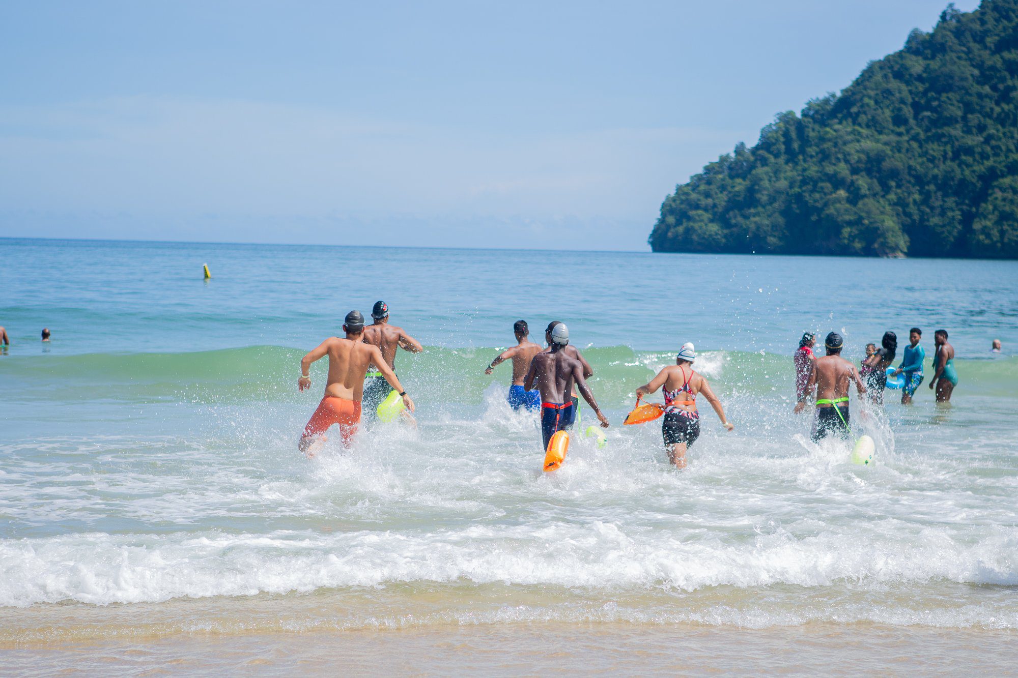 Scenes from the Aquathon at the Special Olympics Trinidad and Tobago Beach Games in 2023.