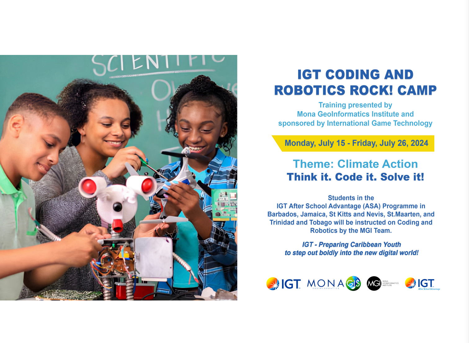 IGT ANNUAL CODING & ROBOTICS ROCK! CAMP RETURNS WITH A FOCUS ON CLIMATE ACTION